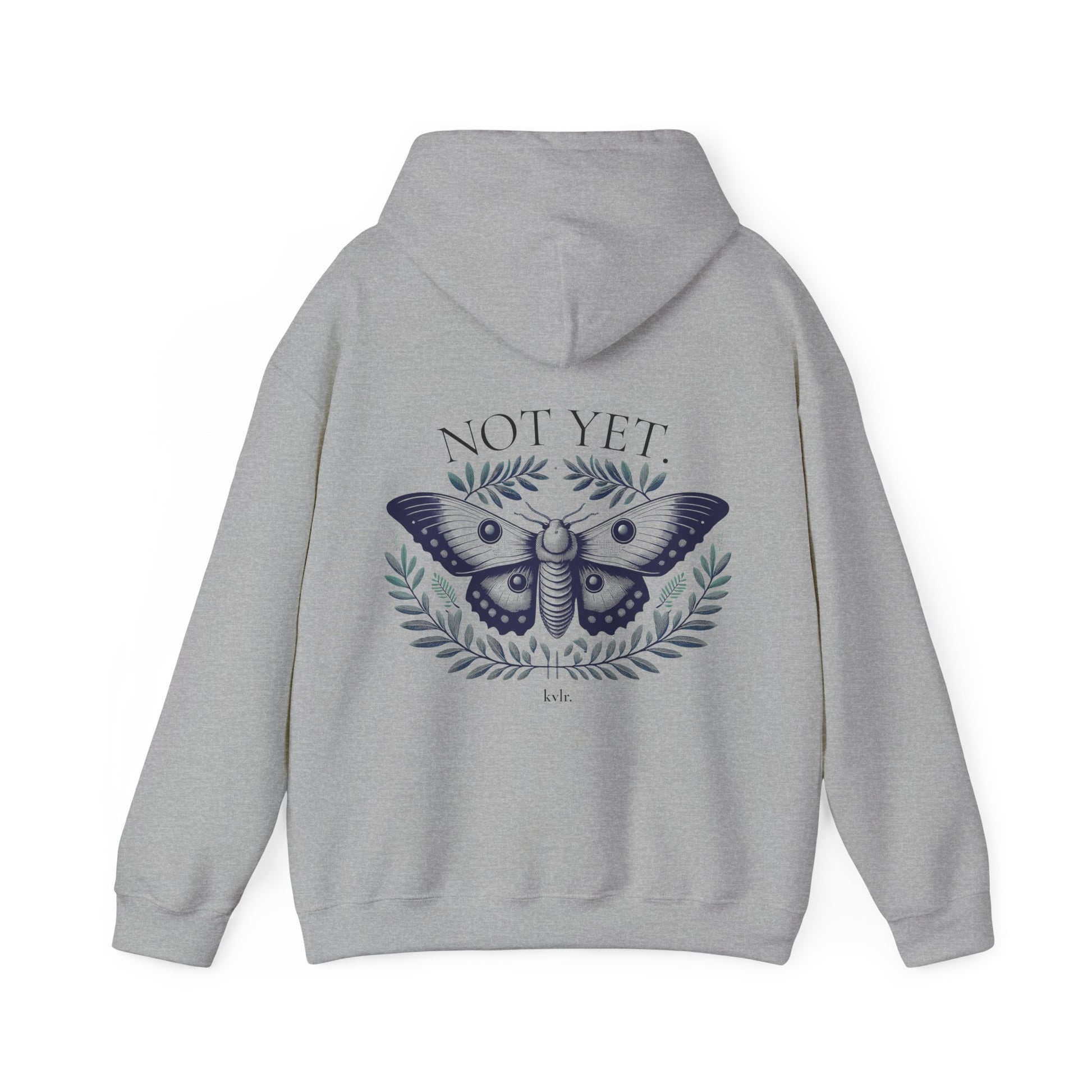 The Gap hoodie in Light Blue colorway with moth back print — KVLR Collective Drop 001