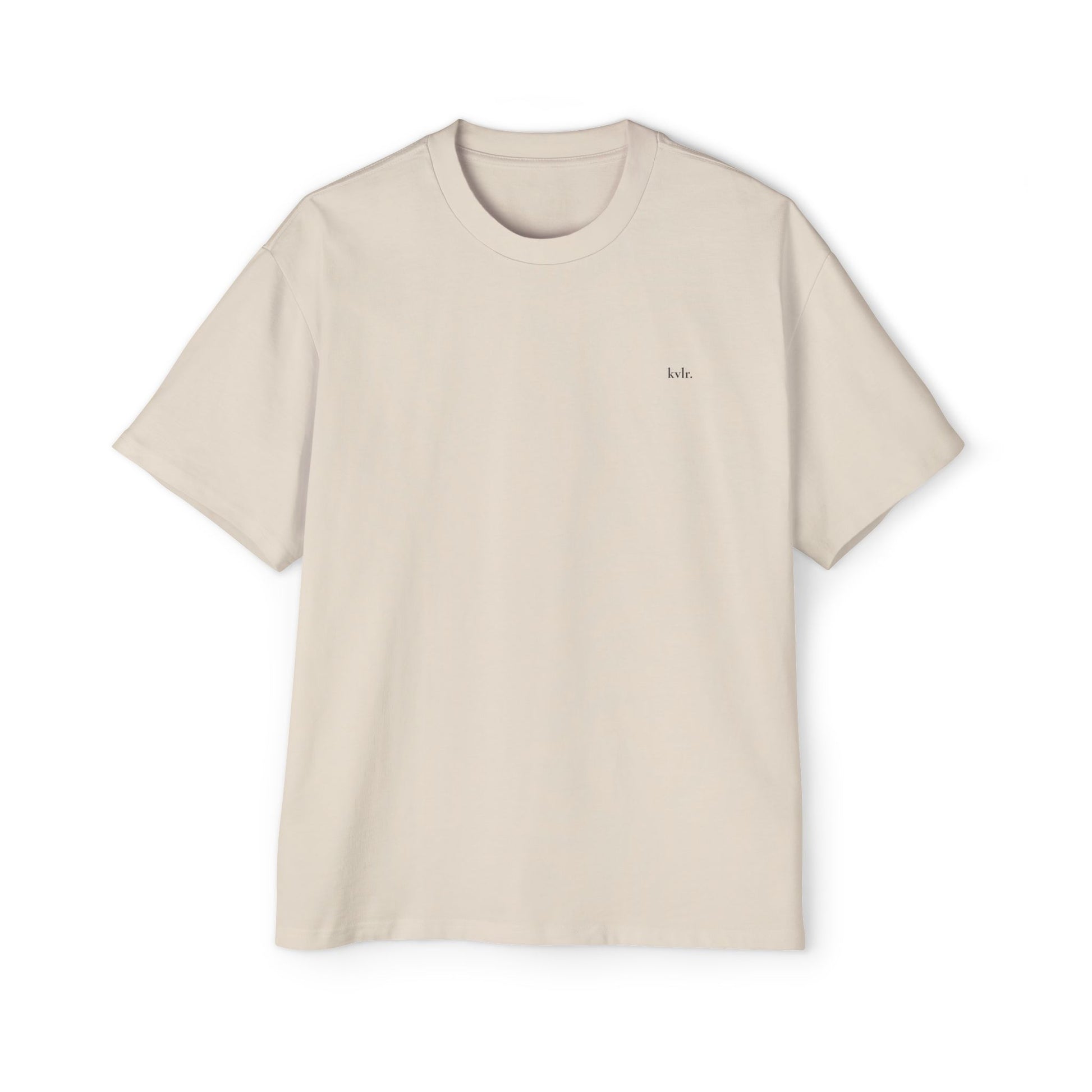 The Signal tee in Ecru colorway — KVLR Collective Drop 001 unisex oversized boxy