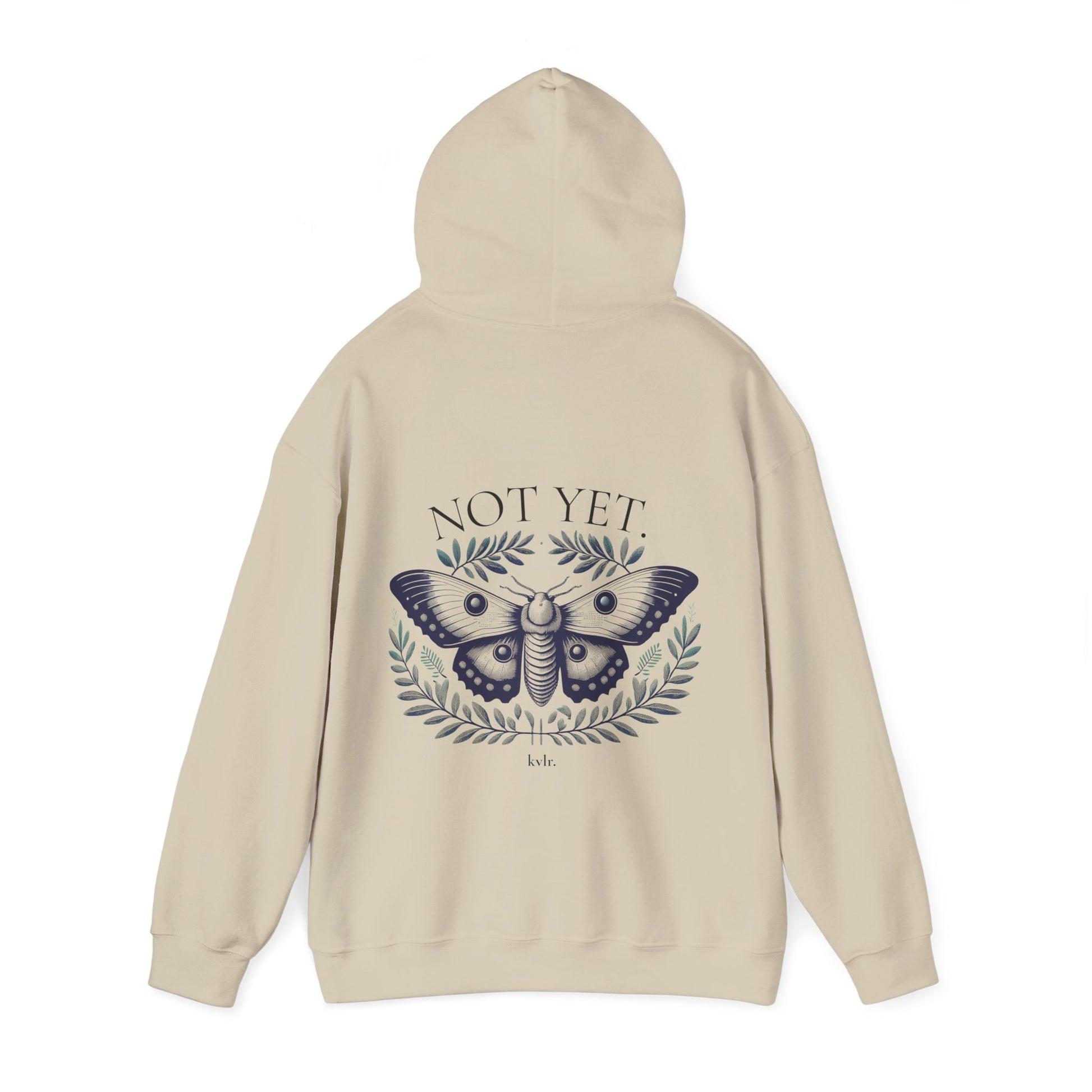 The Gap hoodie in Military Green colorway with moth back print — KVLR Collective Drop 001