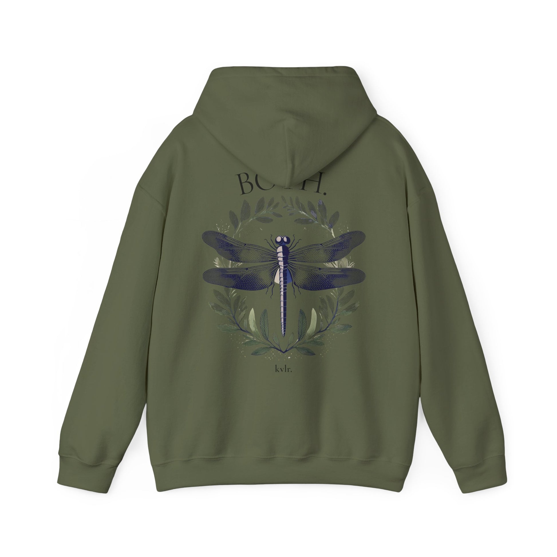 Front detail of kvlr. chest logo on The Signal hoodie — KVLR Collective Drop 001