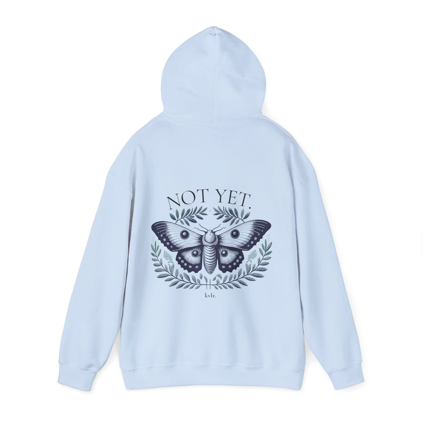 The Gap hoodie hood and drawcord detail — KVLR Collective Drop 001 premium fleece